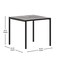 Merrick Lane Faux Teak Outdoor Dining Table with Powder Coated Steel Frame and Umbrella Hole
